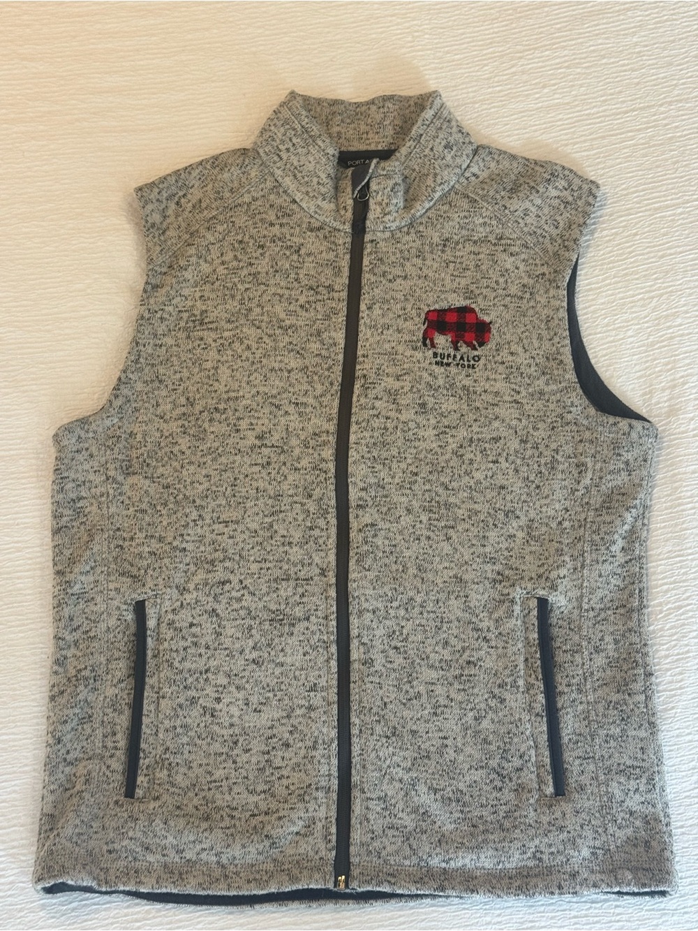Port Authority Sweater Fleece Vest – Buffalo NY Bison Logo